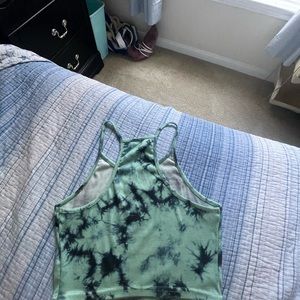 Large blue tie-dye  crop top